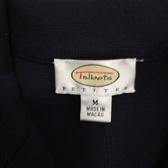 Talbots Petite Jacket Military Style Cotton M Button Front PocketsNavy Blue - Picture 3 of 11